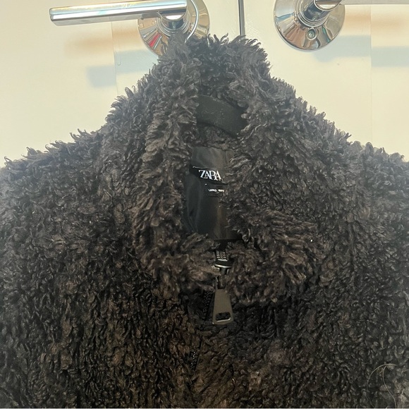 Zara Sherpa Fleece Bomber Jacket - Picture 8 of 11